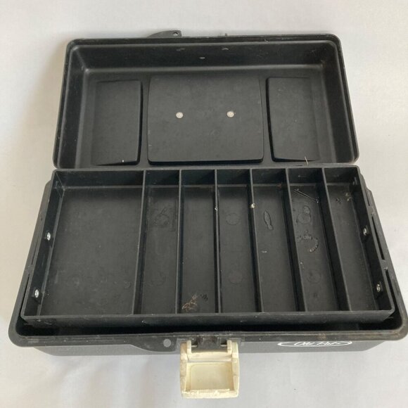 Vintage Old Pal 1040 Tackle Box Fishing Single Tray BLACK - Picture 4 of 9